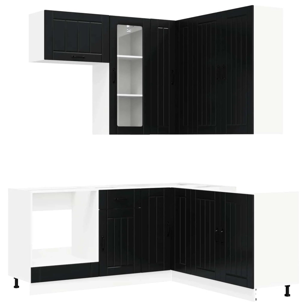 Unità Cucina LUCCA 8 pcs Nero Legno ingegnerizzato 3438402