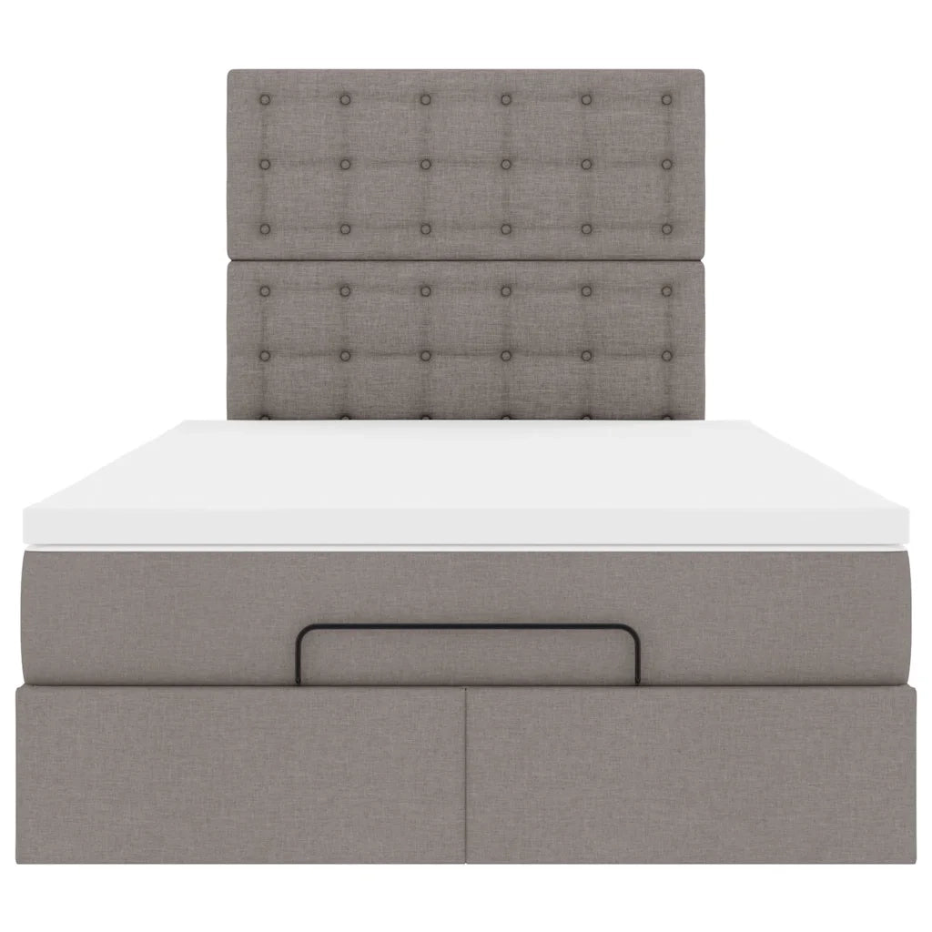 Struttura Letto Pouf con Materasso Tortora 120x200cm in Tessuto