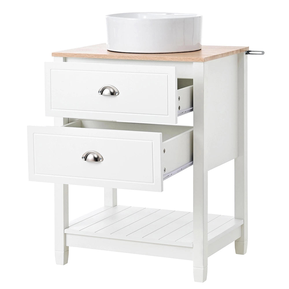 Mobile sotto lavabo bagno - Xylo - Lavabo ceramica 2 cassetti