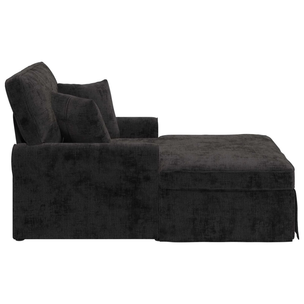 Chaise Longe con Gonna con cuscino Nero 157 x 91 x 91 cm ARES
