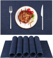 Set di 6 Piatte in Vinile Riciclabili Tessute per Tavola da Pranzo