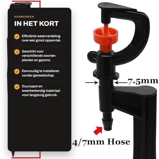 Sistema di Irrigazione a 360 Gradi di Rotazione - Estremità di Spruzzo - Accessorio da Giardino - Materiale Plastico - 20 Pezzi - Per Prato - Aspiratore di Acqua per Giardino