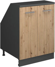 Mobile sottotetto Rion, Rovere artigianale, 60 x 81.6 cm con 2 porte, carcassa 60 cm profondità, adatto per il salvaspazio sotto tetti spioventi