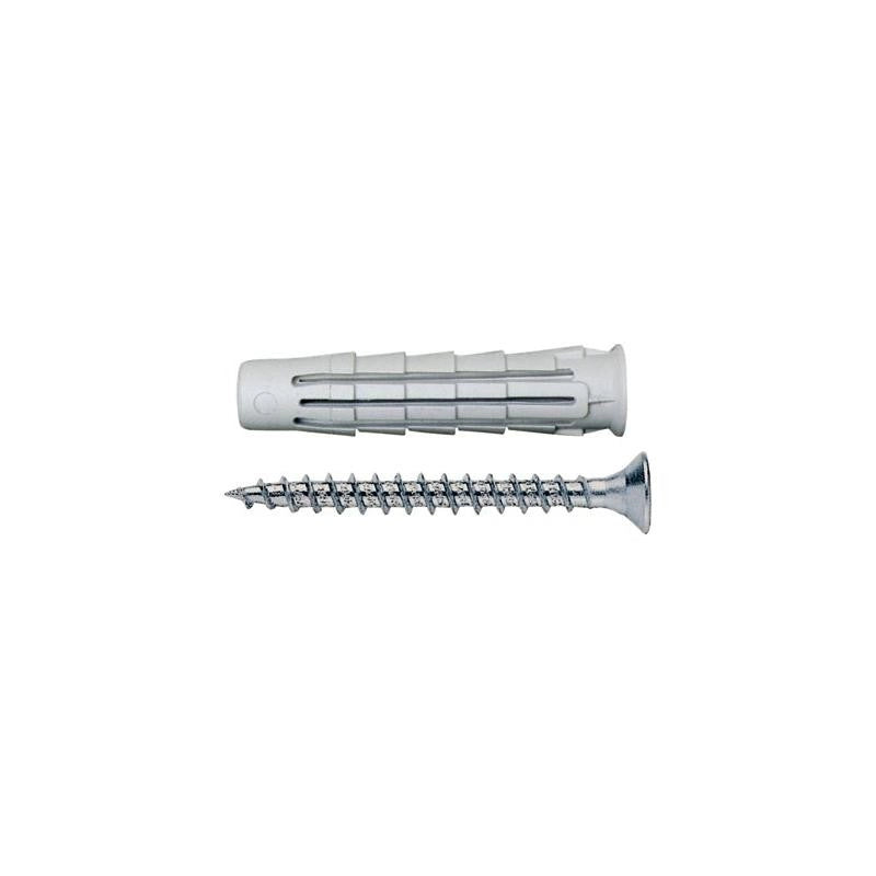 TASSELLO UNIVERSALE IN NYLON Ø 6x30 mm - vite-screw 4,5x40 mm - 100 pezzi- AKIFIX