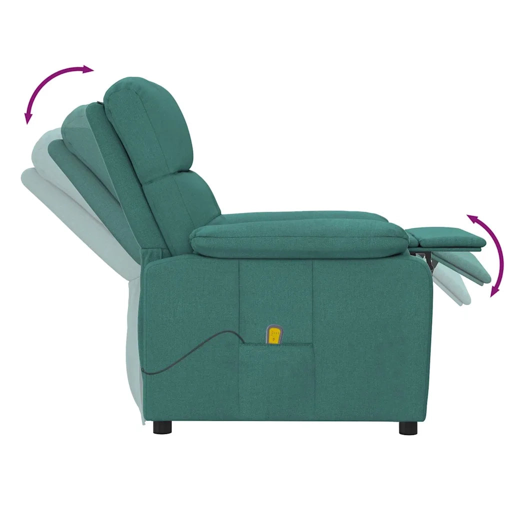 Divano Sedia-Poltrona Massaggiante Verde Scuro in Tessuto 745877