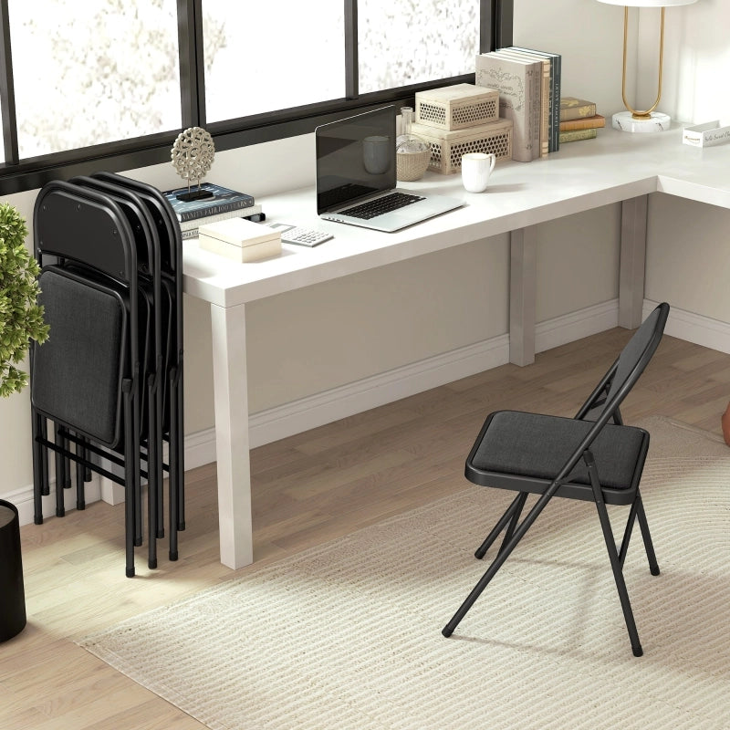 SEDIA PIEGHEVOLE Set da 4 pezzi 45x46x78 cm Nero in poliestere