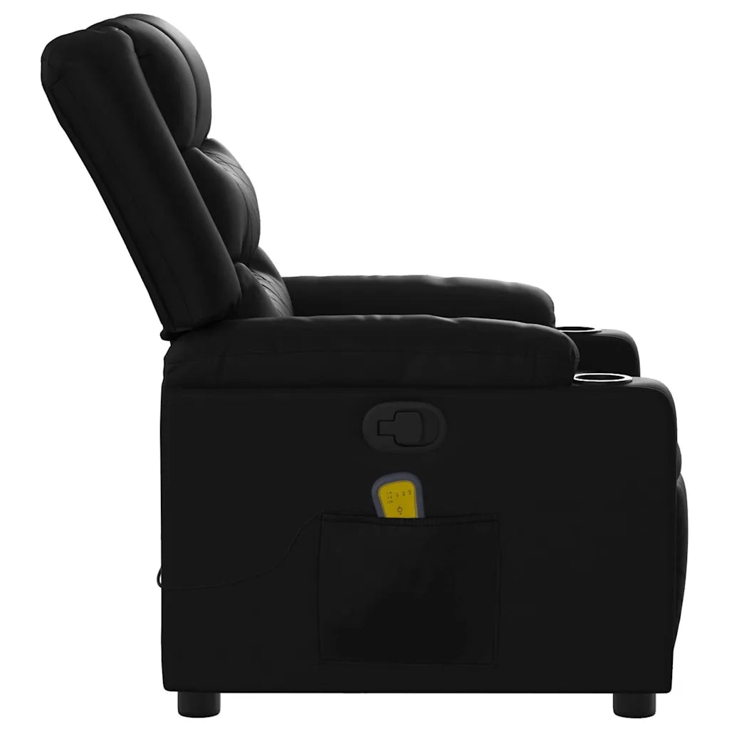 Divano Sedia-Poltrona reclinabile massaggiante in Similpelle Nera 354186