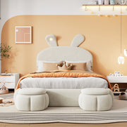 Letto imbottito con contenitore e LED, velluto beige, 140x200 cm
