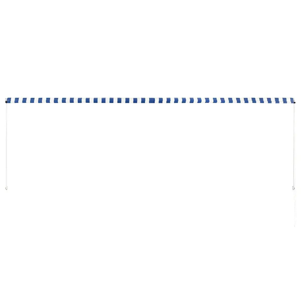 Tenda da Sole Retrattile 400x150 cm Blu e Bianco 143751