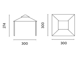 Gazebo da Giardino in Ferro 3X3m Vorghini Iron Sabbia