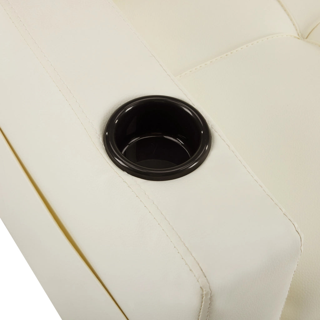 Divano letto a 1 posto convertibile in PU bianco con schienale reclinabile e cuscino 74 × 87 × 84 cm