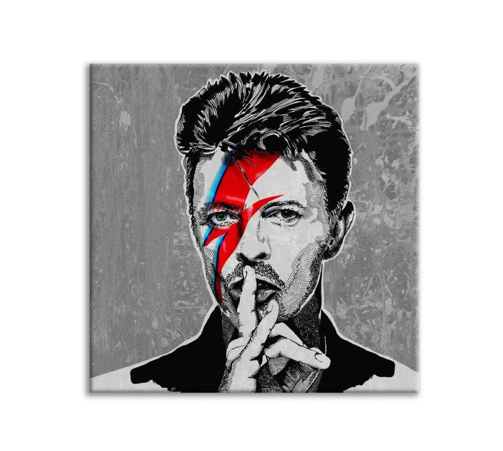 Stampa su tela David Bowie Quadro Canvas su telaio in legno Misura: 80x80 cm