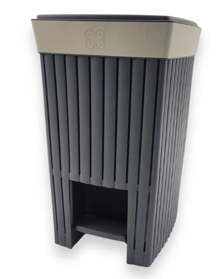 Pattumiera Bidone con Pedale Doga in Plastica Riciclata Grigio Antracite 20 Litri