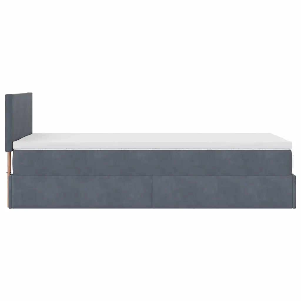 Struttura Letto Pouf con Materasso 180x200 cm in Velluto 3311664