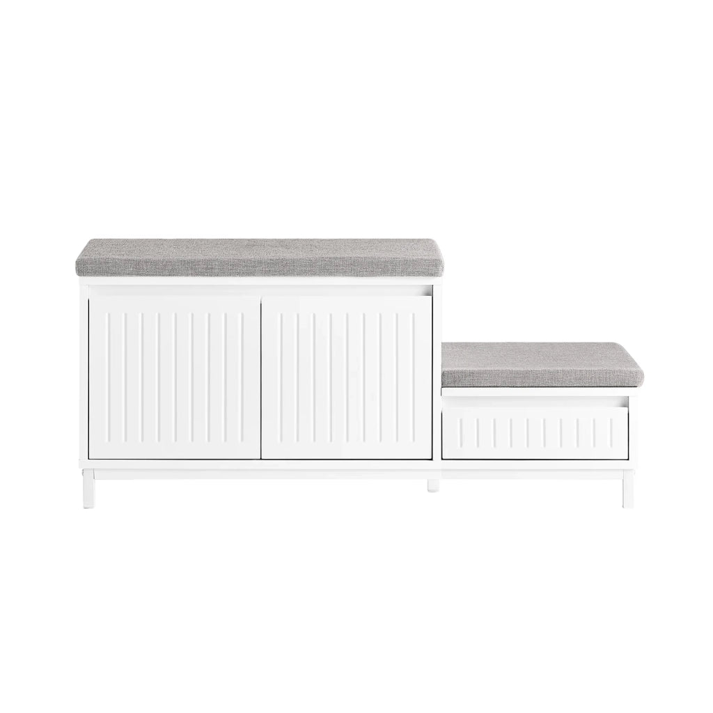 Scarpiera con 2 posti Panca con 1 cassetto Panca per ingresso Scarpiera cassettiera per bambini Bianco 100x35x42cm FSR172-W