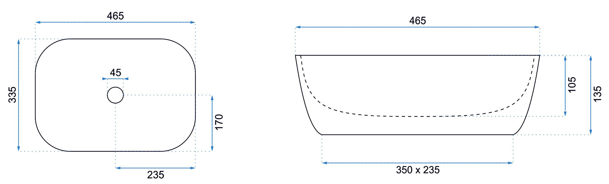 Lavabo Da Appoggio Rea Belinda Black Mat