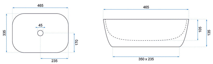 Lavabo Da Appoggio Rea Belinda Black Mat