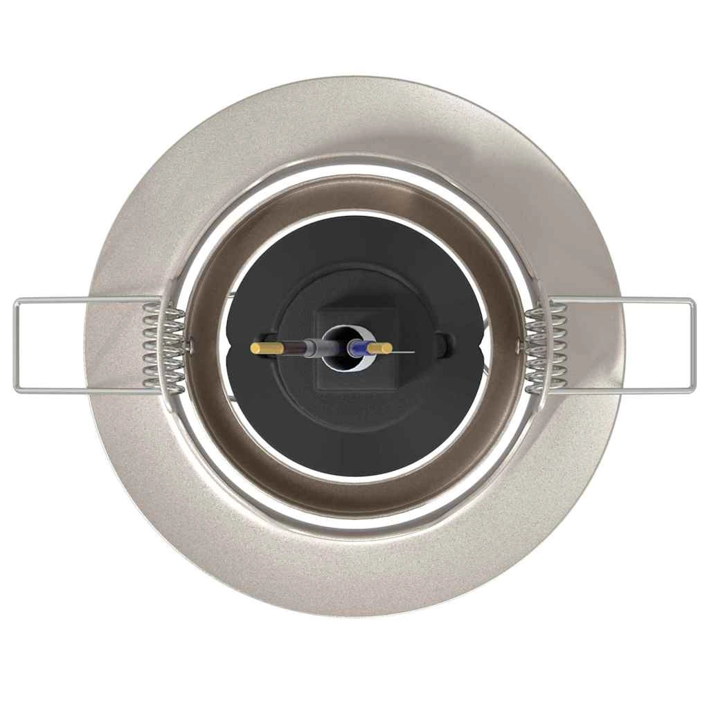 Set di 6 faretti da incasso moderni orientabili angolo 30° 9 x 9 x 2,5 cm metallo argentato 02_0058280