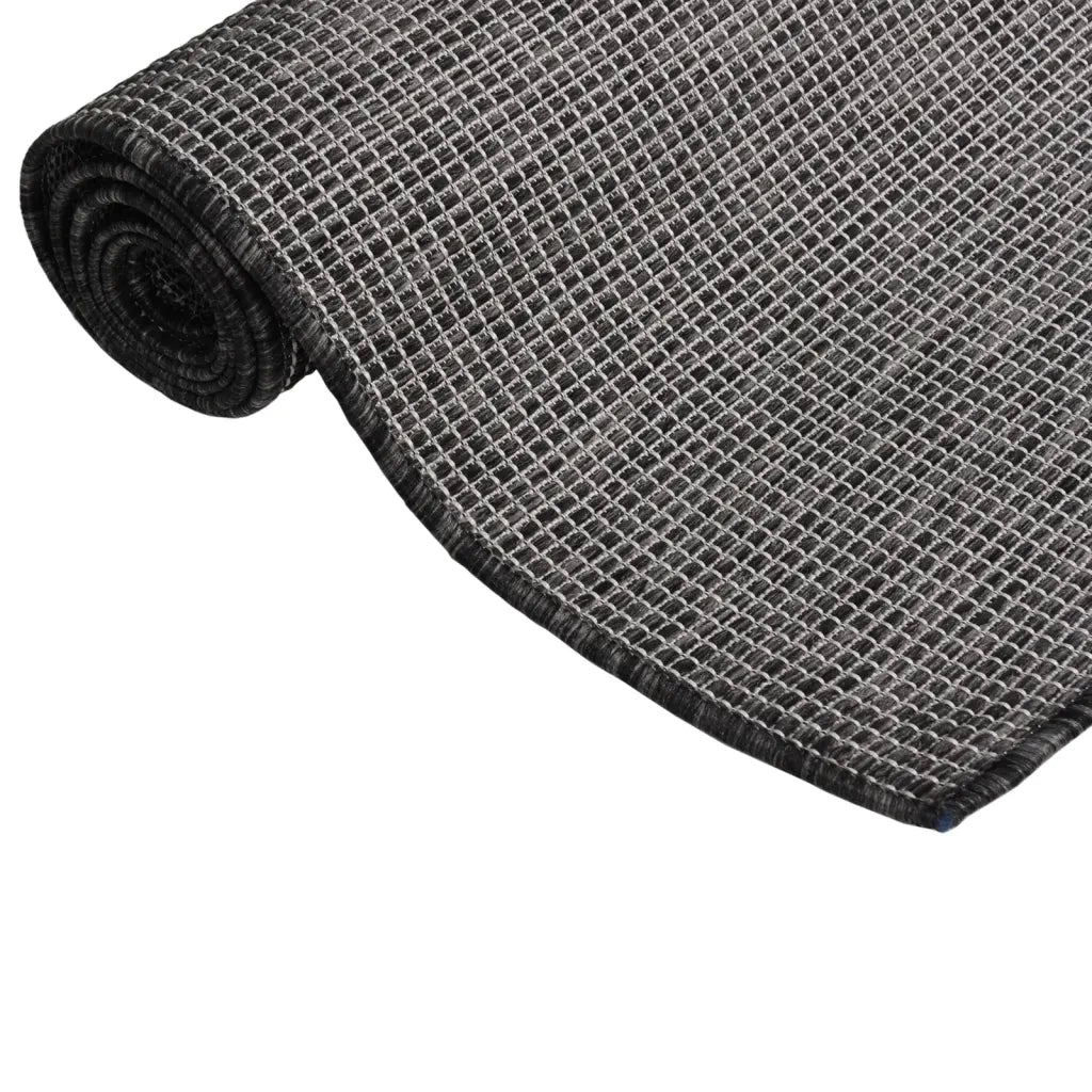 Tappeto da Esterni a Tessitura Piatta 140x200 cm Grigio 340775