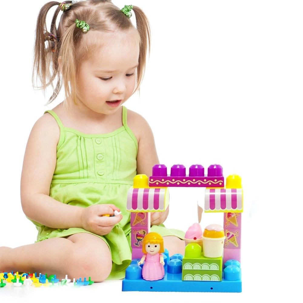 Trade Shop - Costruzioni Giocattolo Per Bambini Gelateria 14pz Con Personaggio E Accesssori -