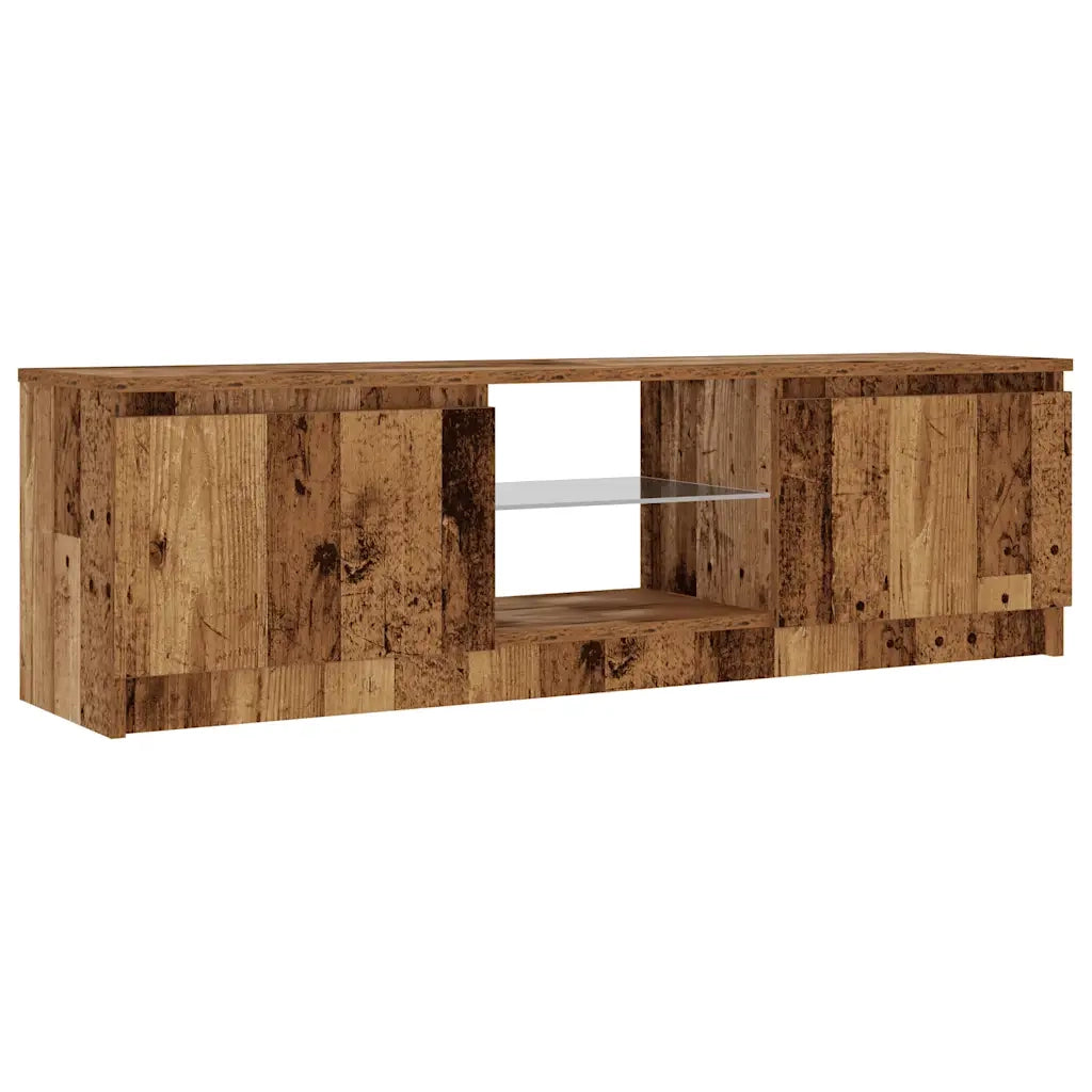 Mobile TV | Armadietto TV | Mobile Porta TV con LED Legno Antico 120x30x36 cm Multistrato