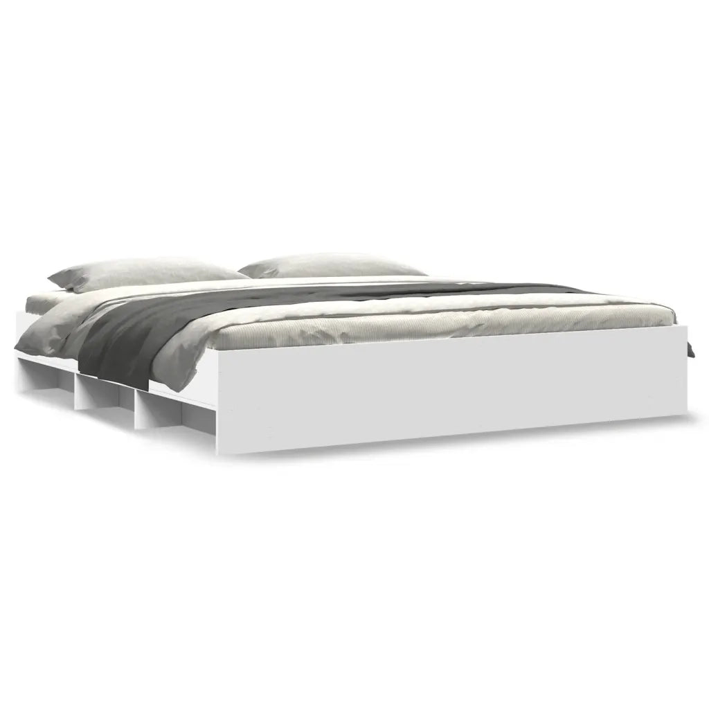 Giroletto-Struttura Letto Bianco 200x200 cm in Legno Multistrato 584718