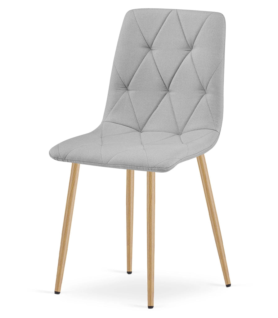 Sedia imbottita VALORA TYRA - Elegante tessuto grigio chiaro x 4