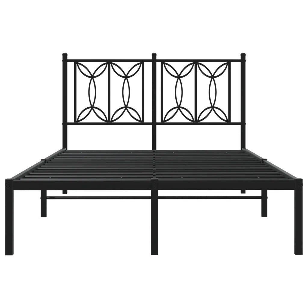 Giroletto con Testiera in Metallo Nero 120x190 cm 376125