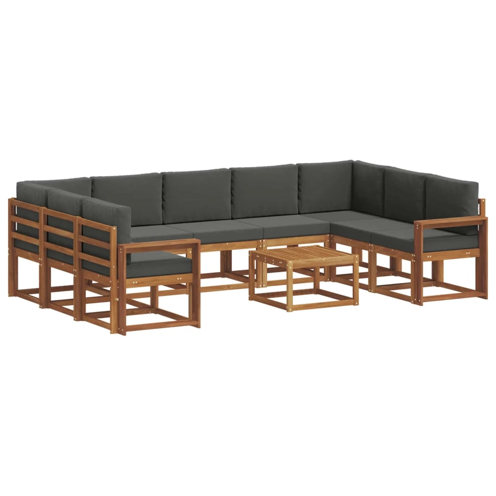 Set di divani da esterno 10 pcs Naturale e Antracite