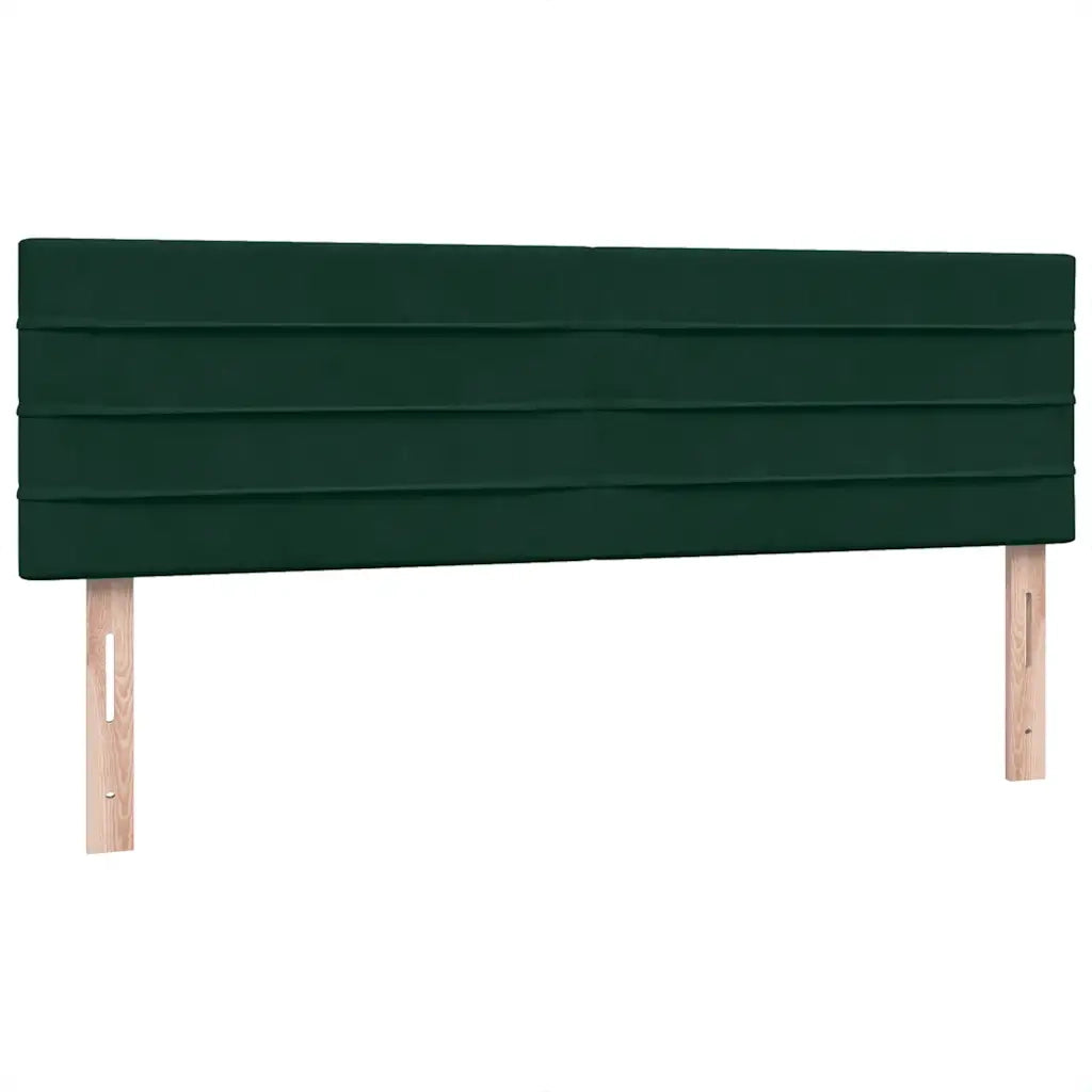 Letto a Molle con Materasso e LED Verde Scuro 160x220 cm Velluto 3317034