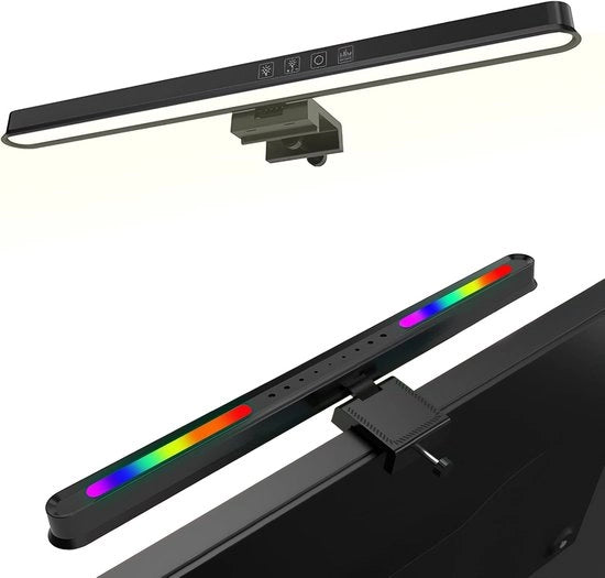 Monitor luce a led, lampada da tavolo LED per schermi curvi/piatti, protezione per gli occhi, lampada da tavolo a led con regolazione di luminosità e controllo da tasti, lettore da tavolo non abbagliante per ufficio domestico