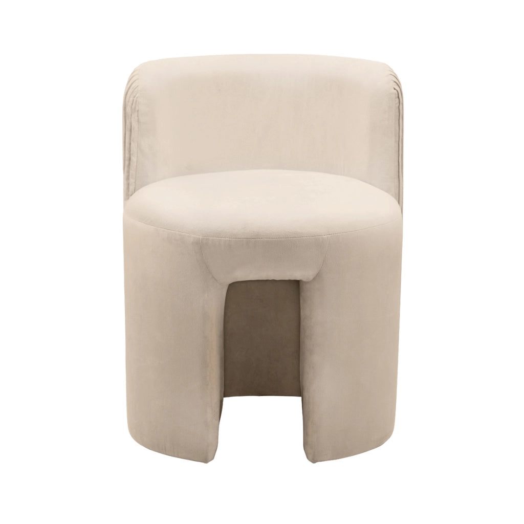 Pouf curvo Curvy in velluto rosa antico con schienale
