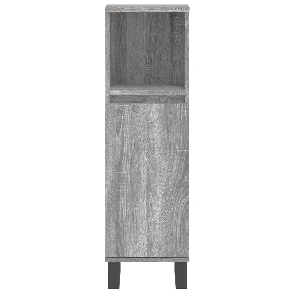 Set Mobili da Bagno 3 pz Grigio Sonoma in Legno Multistrato 3190235