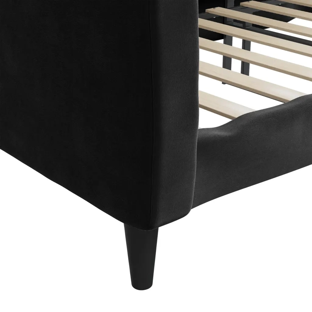 Letto da Giorno Nero 90x190 cm in Velluto 354101