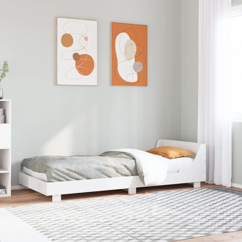 vidaXL Letto senza Materasso Bianco 75x190 in Legno Massello di Pino