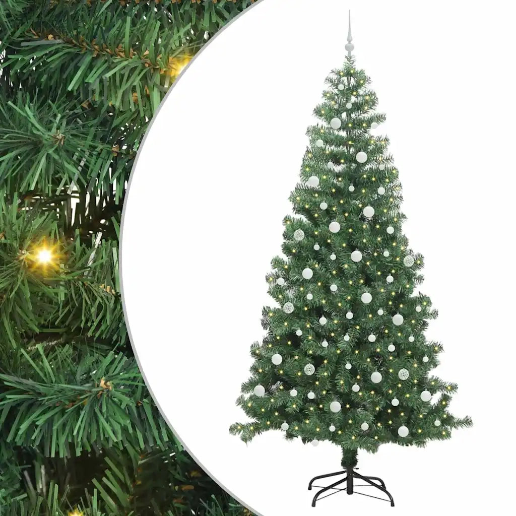 Albero di Natale | Decorazioni natalizie con 300 LED con supporto Verde 240 cm PVC