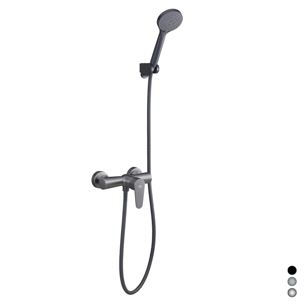 Miscelatore monocomando esterno doccia DH Nichel Nero Spazzolato