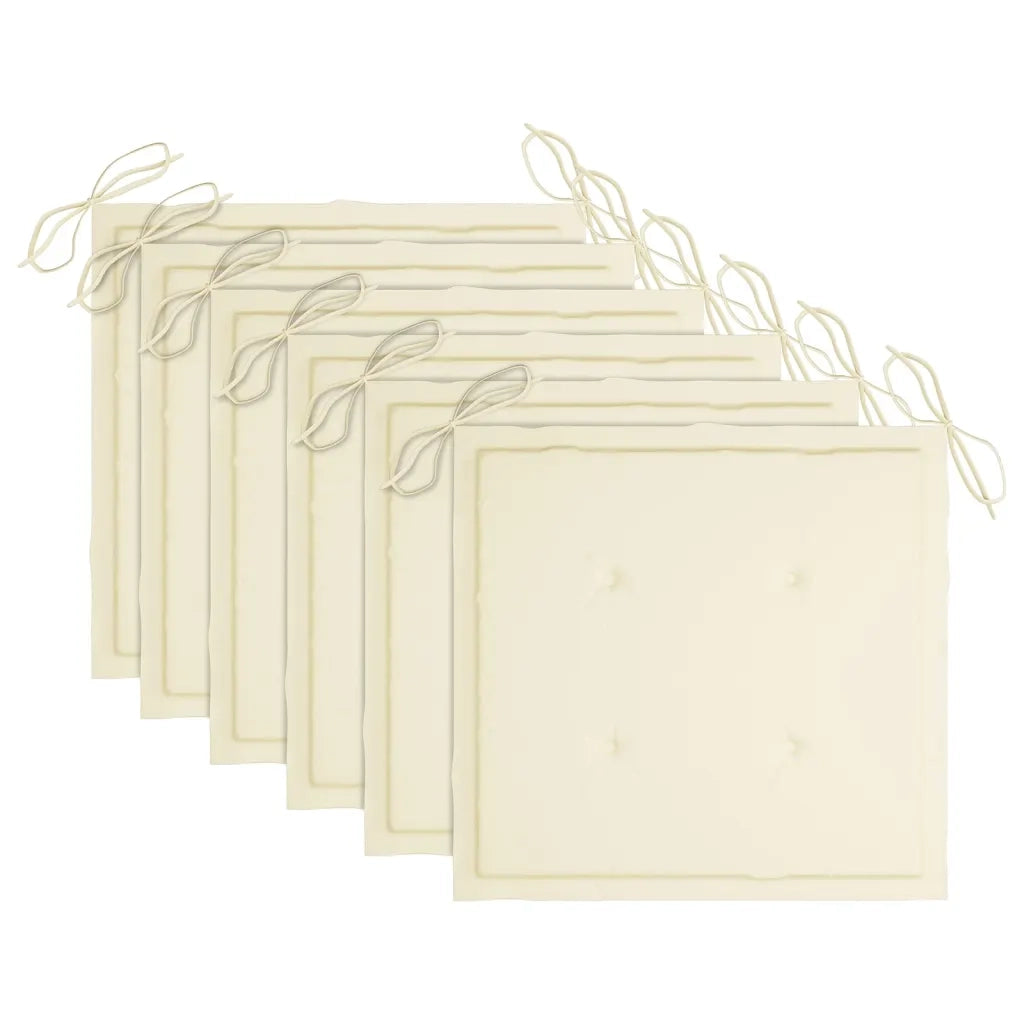 Sedie da Giardino con Cuscini 6 pz in Legno Massello di Acacia cod mxl 25674