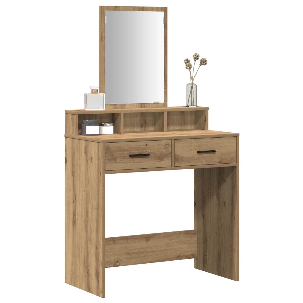 Toilette con cassetti in rovere fatto a mano 79x41x140 cm