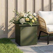 Fioriera da giardino con LED Verde Oliva 30 x 30 x 30 cm 8008062