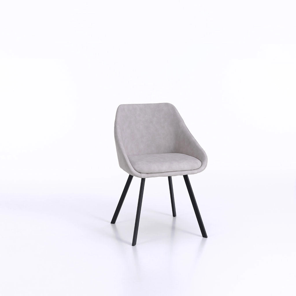 Set 2 Sedie 51x44x77 cm in Similpelle Grigio Melange