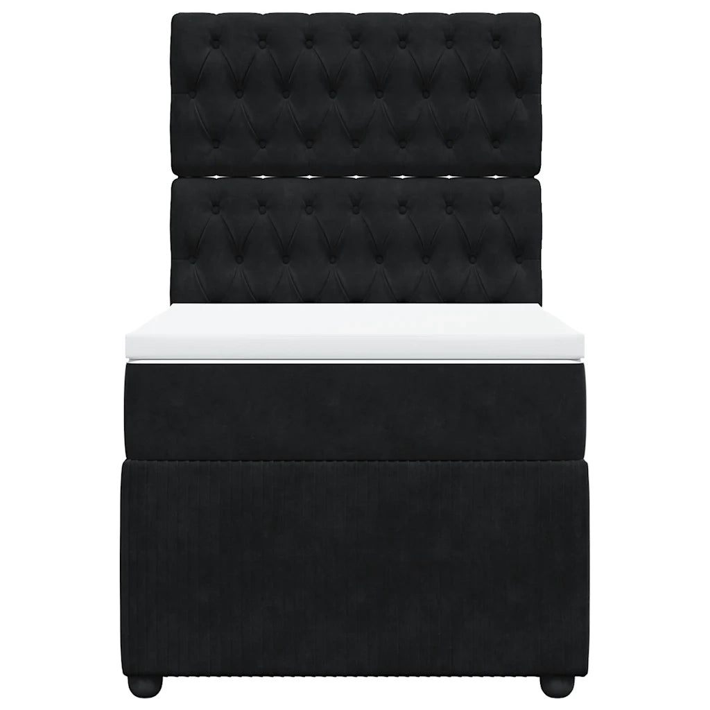 Giroletto a Molle con Materasso Nero 100x200 cm in Velluto 3292270