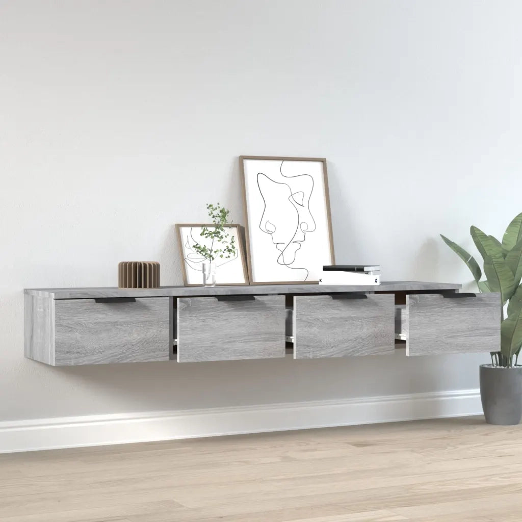 Armadietto a Muro | Mobili Pensili 2 pz Grigio Sonoma 68x30x20 cm Legno Multistrato