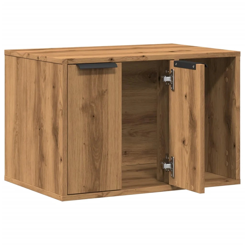 Mobiletto per lettiera per gatti fatto a mano 60 x 40 x 40 cm marrone 02_0043307