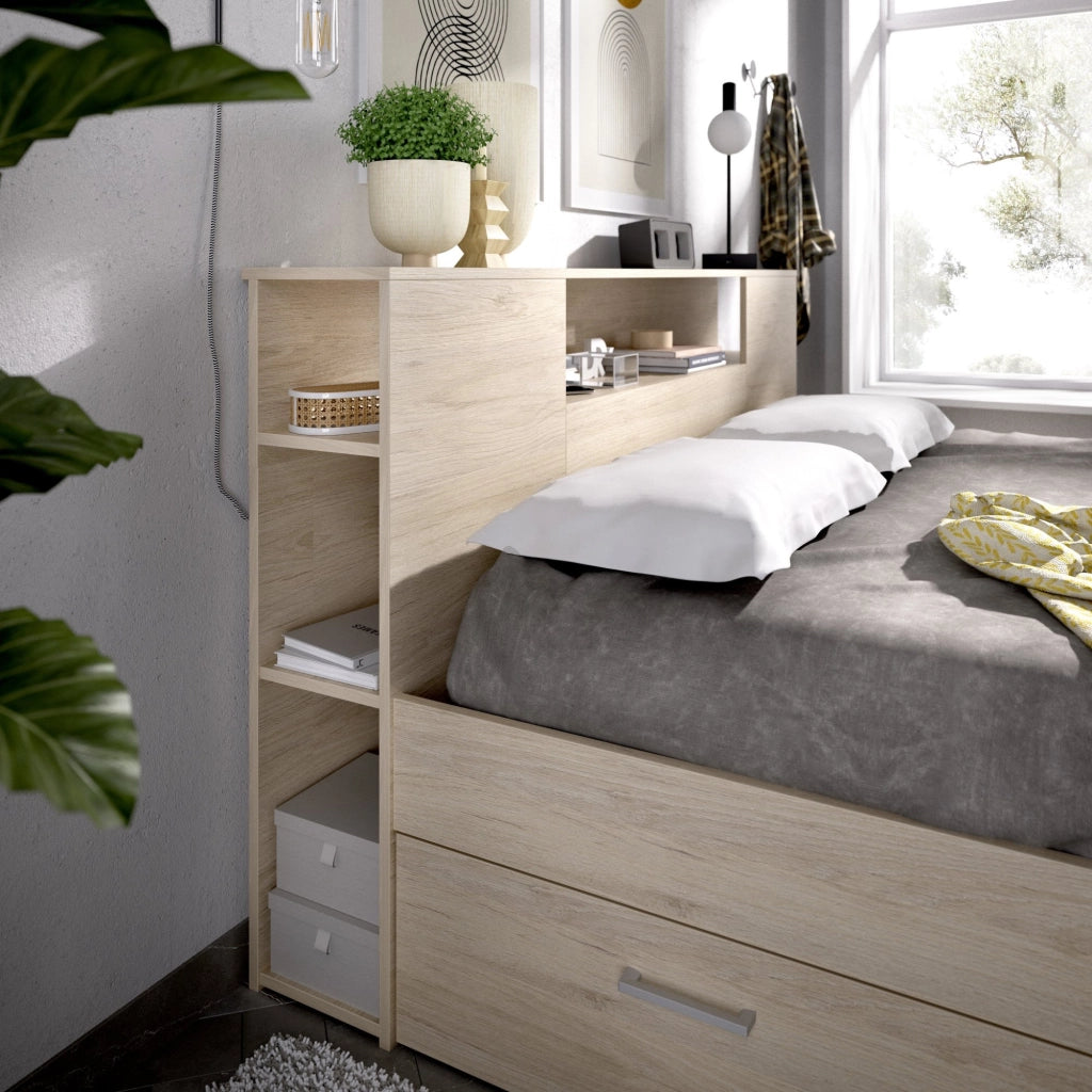 Murlo, Letto Matrimoniale Contenitore, Marrone Rovere
