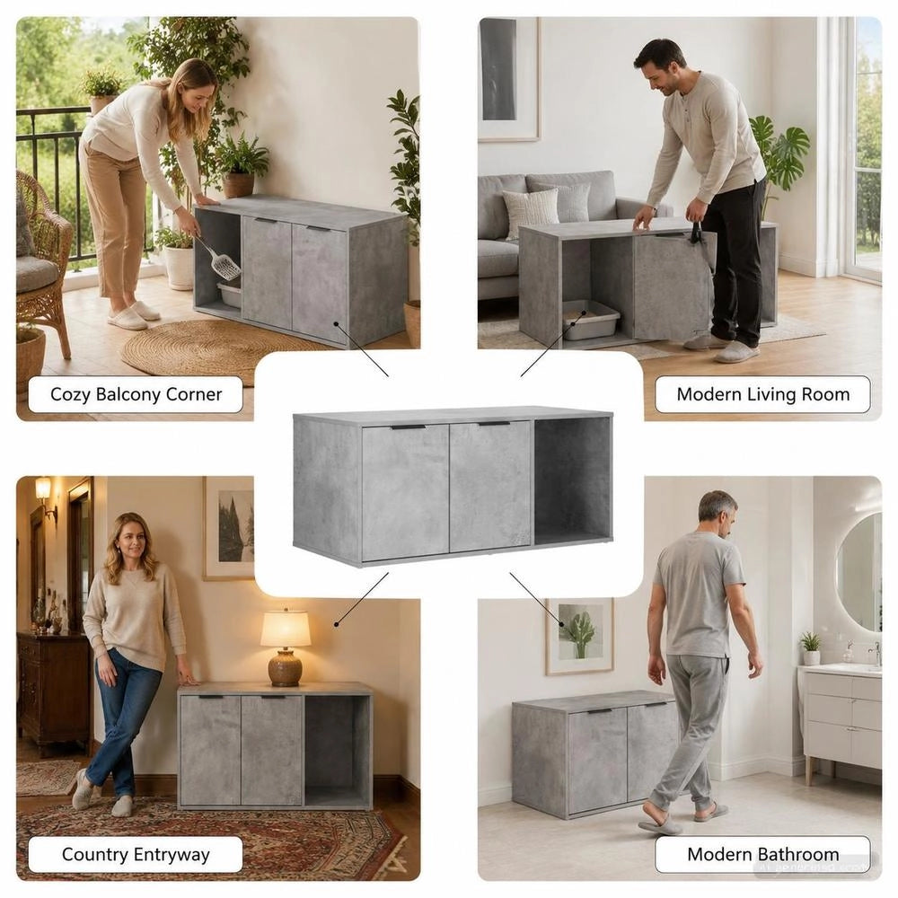 Mobile Per Gatti Grigio Cemento 100 X 49 X 45 Cm