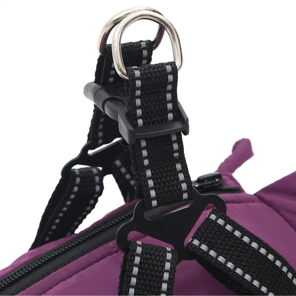 Cappotto Cani Imbracatura Impermeabile Riflettente Viola L28 CFW3942273