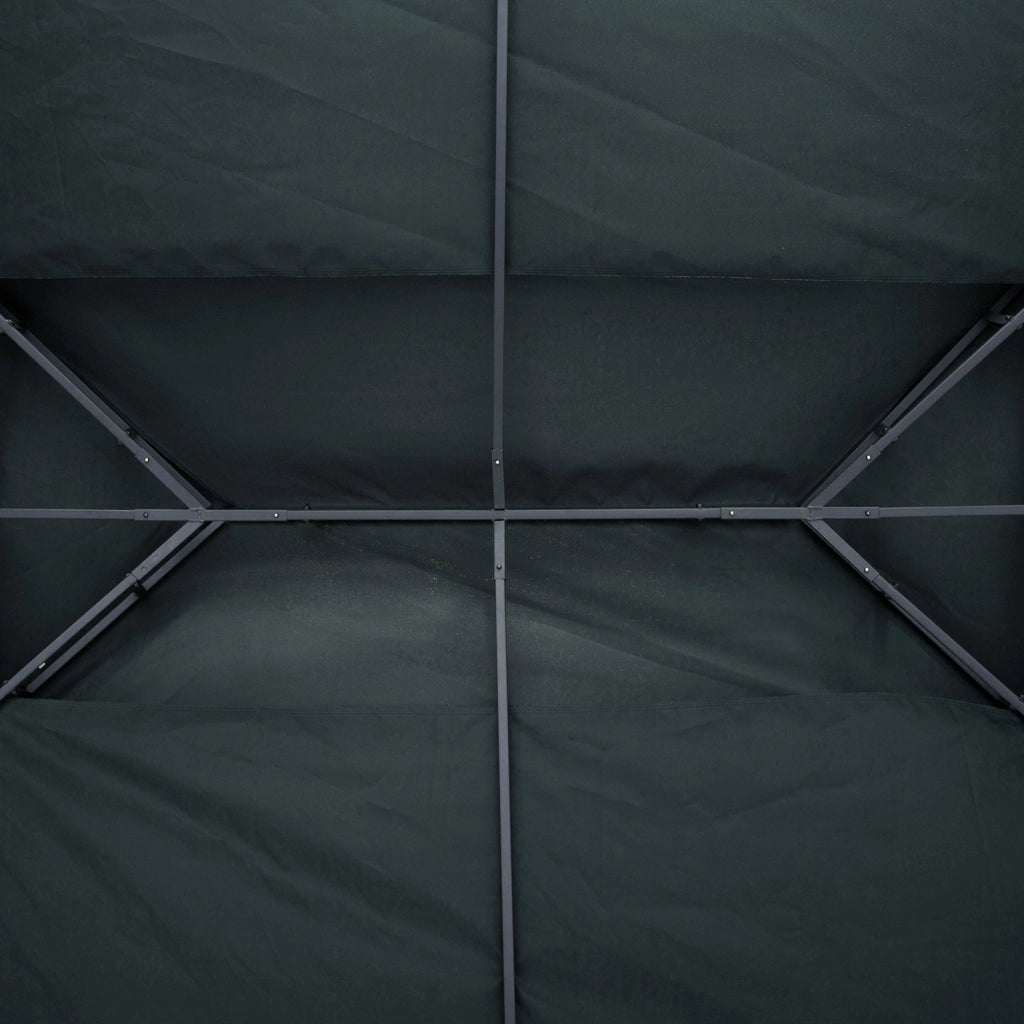 Copertura per Gazebo  a 2 Livelli  con Cinghie e 10 Fori di Drenaggio 4x3m in Poliestere Grigio Antracite