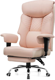Sedia da Gioco, Persone Grandi Pesanti, Ergonomico, Cuscino 3D, Regolabile, Poggiapiedi, Pelle sintetica, Supporto 180 kg, Rosa