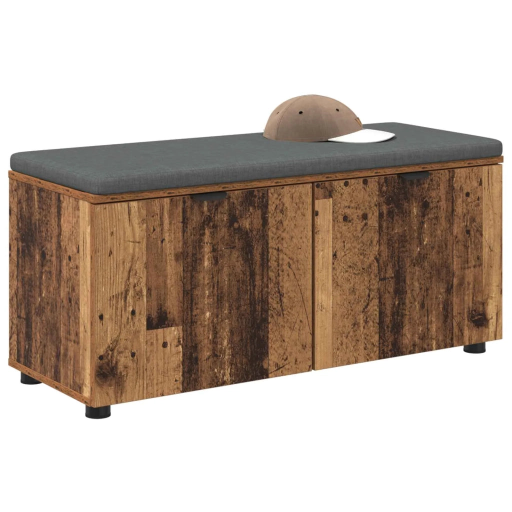 Panca per ingresso con cuscino-Sgabello-Panca da Corridoio Legno vecchio 100 x 38 x 46 cm 170822